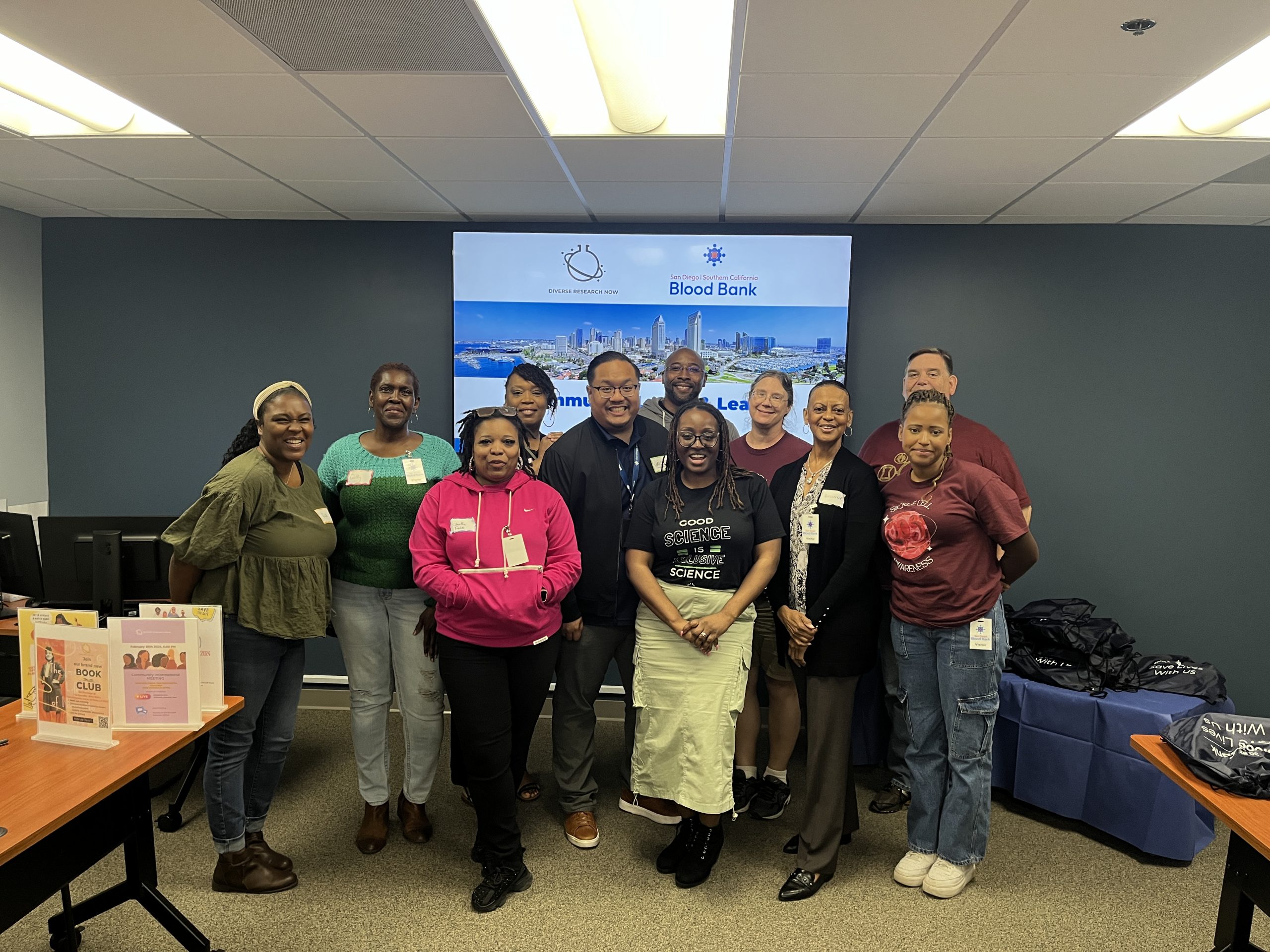 Photo taken at Diverse Research Now's February 2024 Community Lunch & Learn, hosted by San Diego Blood Bank